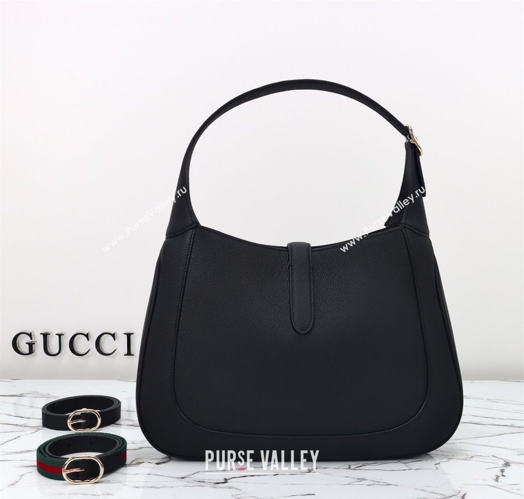 Gucci Jackie 1961 Leather large crossbody bag Black 2025 810229 (DLH-250808074)