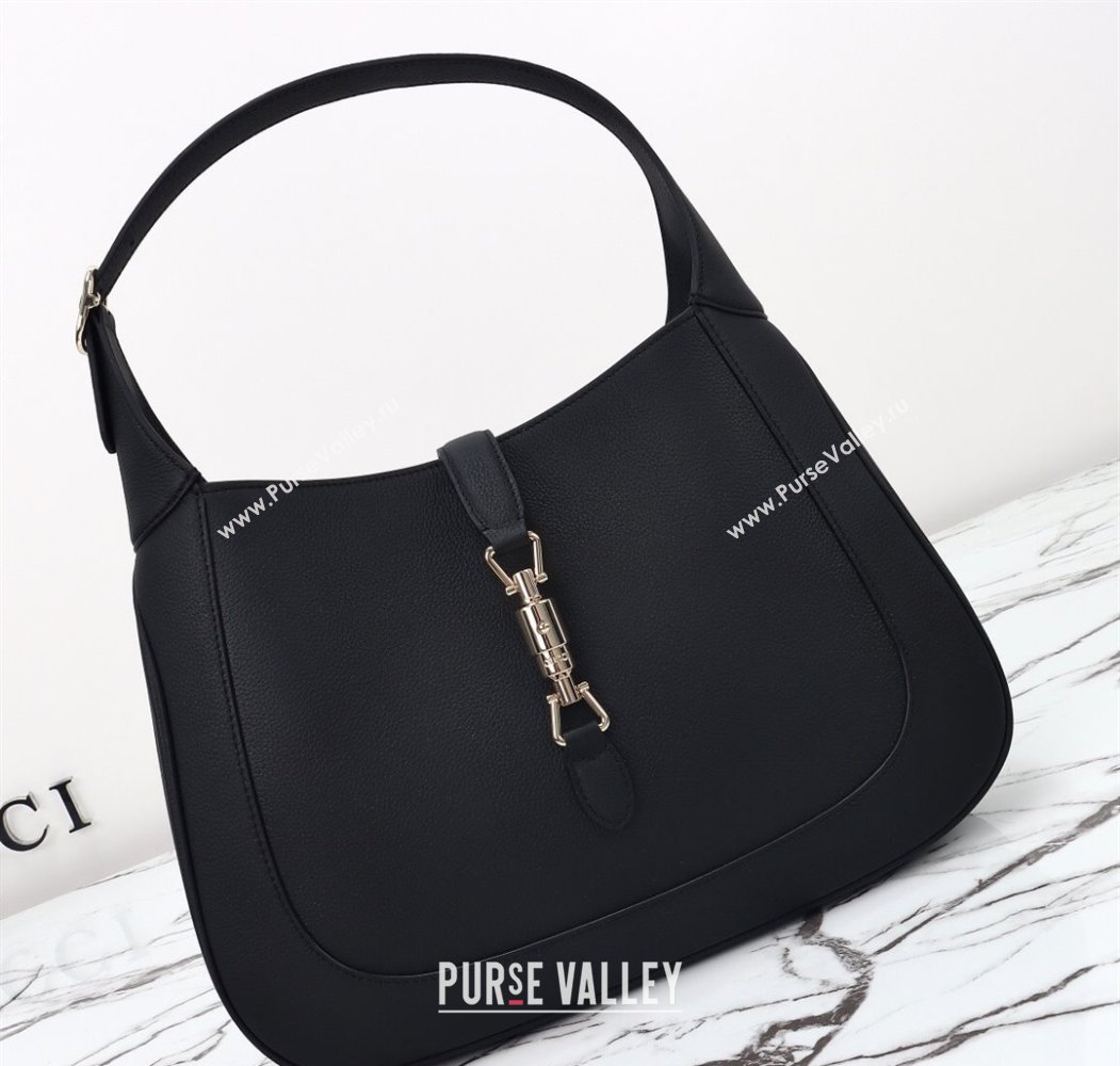 Gucci Jackie 1961 Leather large crossbody bag Black 2025 810229 (DLH-250808074)