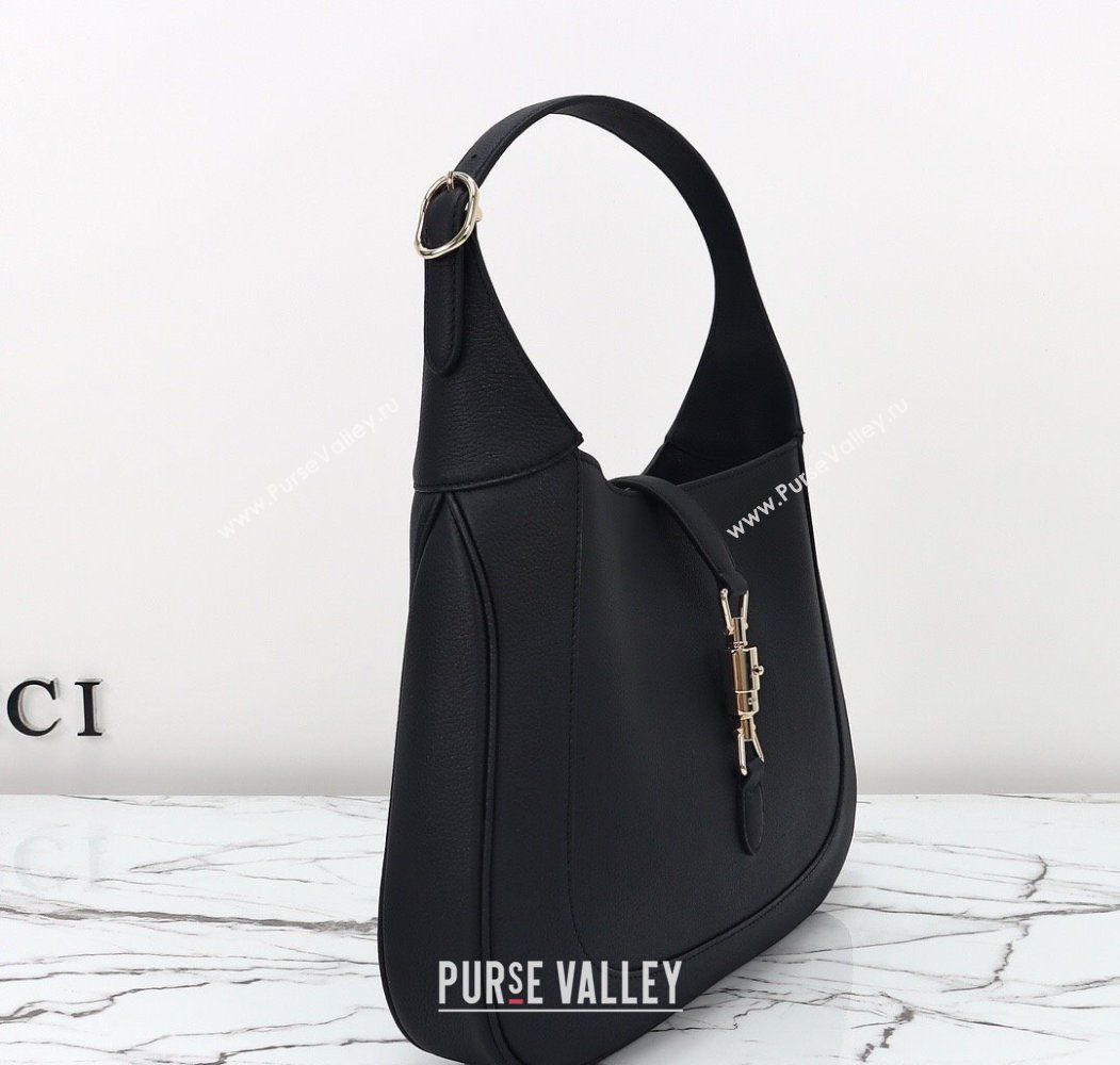Gucci Jackie 1961 Leather large crossbody bag Black 2025 810229 (DLH-250808074)