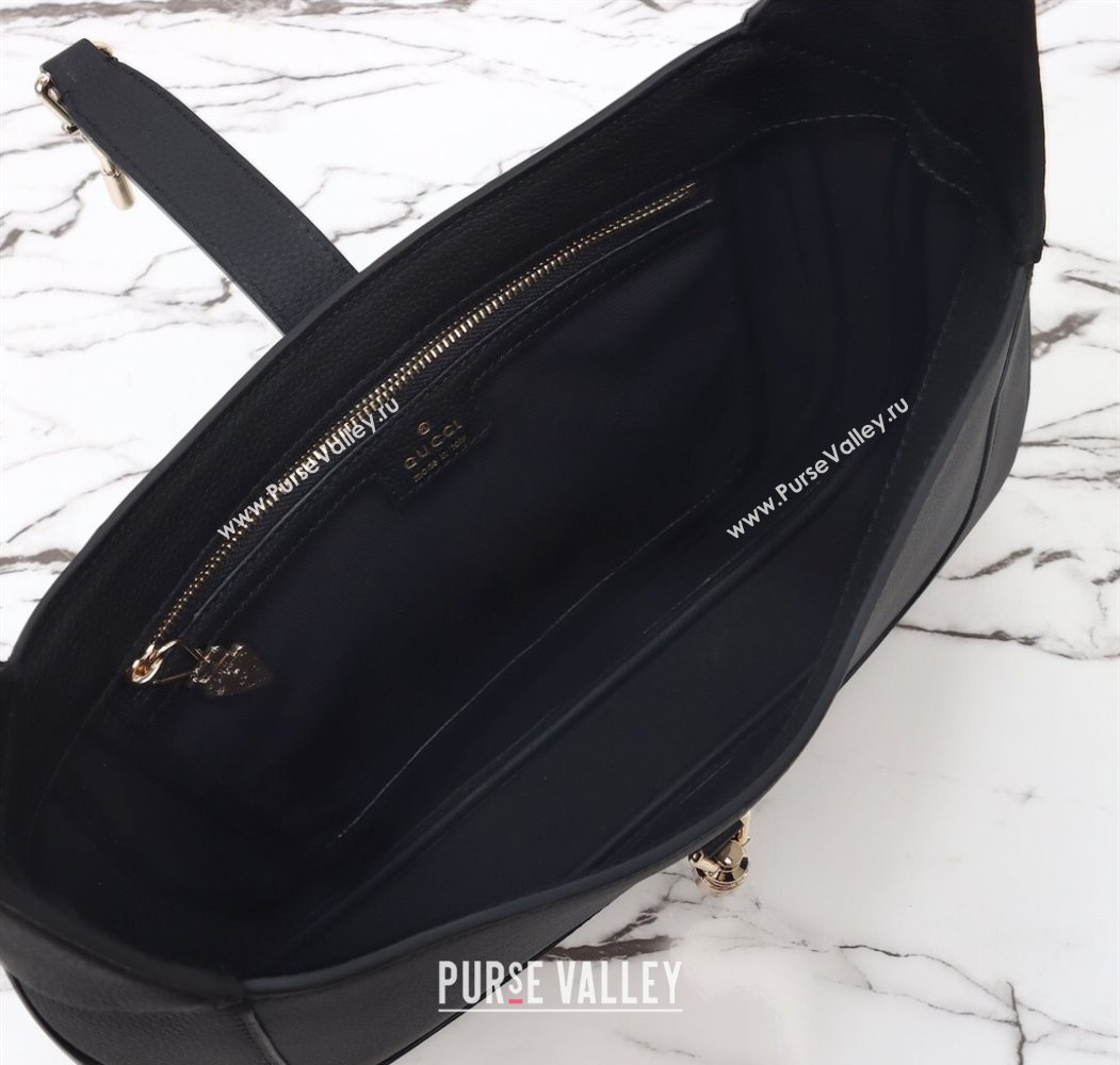 Gucci Jackie 1961 Leather large crossbody bag Black 2025 810229 (DLH-250808074)