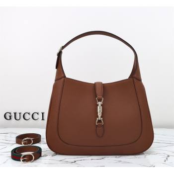 Gucci Jackie 1961 Leather large crossbody bag Brown 2025 810229 (DLH-250808075)