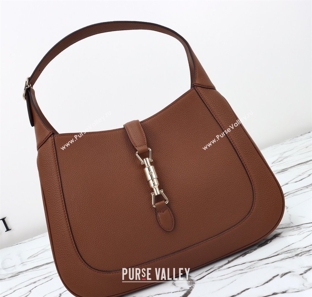 Gucci Jackie 1961 Leather large crossbody bag Brown 2025 810229 (DLH-250808075)