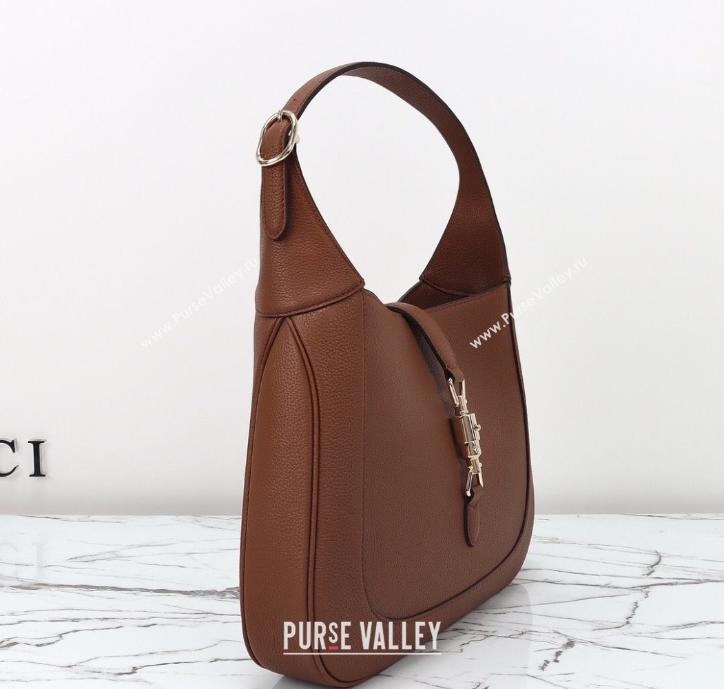 Gucci Jackie 1961 Leather large crossbody bag Brown 2025 810229 (DLH-250808075)