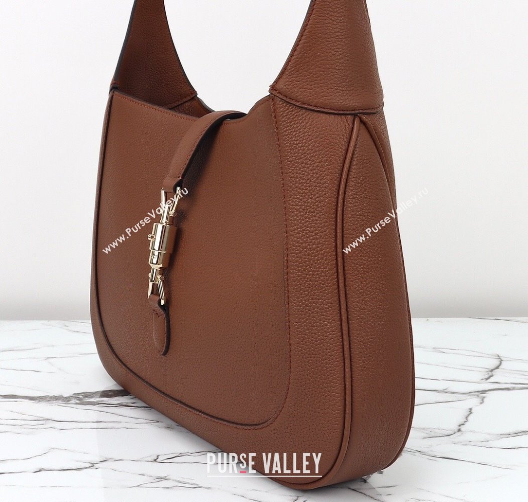 Gucci Jackie 1961 Leather large crossbody bag Brown 2025 810229 (DLH-250808075)