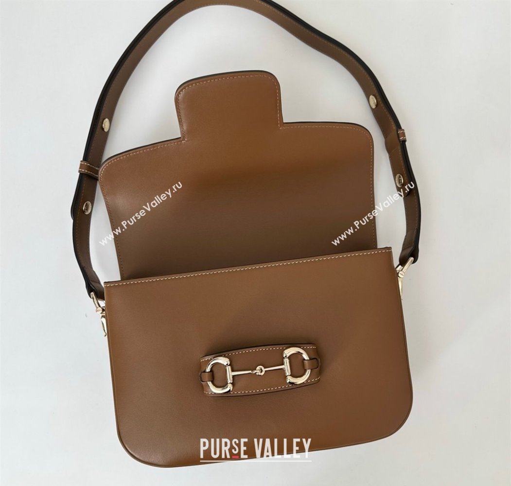 Gucci Horsebit 1955 Leather Soft Small Shoulder Bag Brown 2025 815178 (DLH-250808052)
