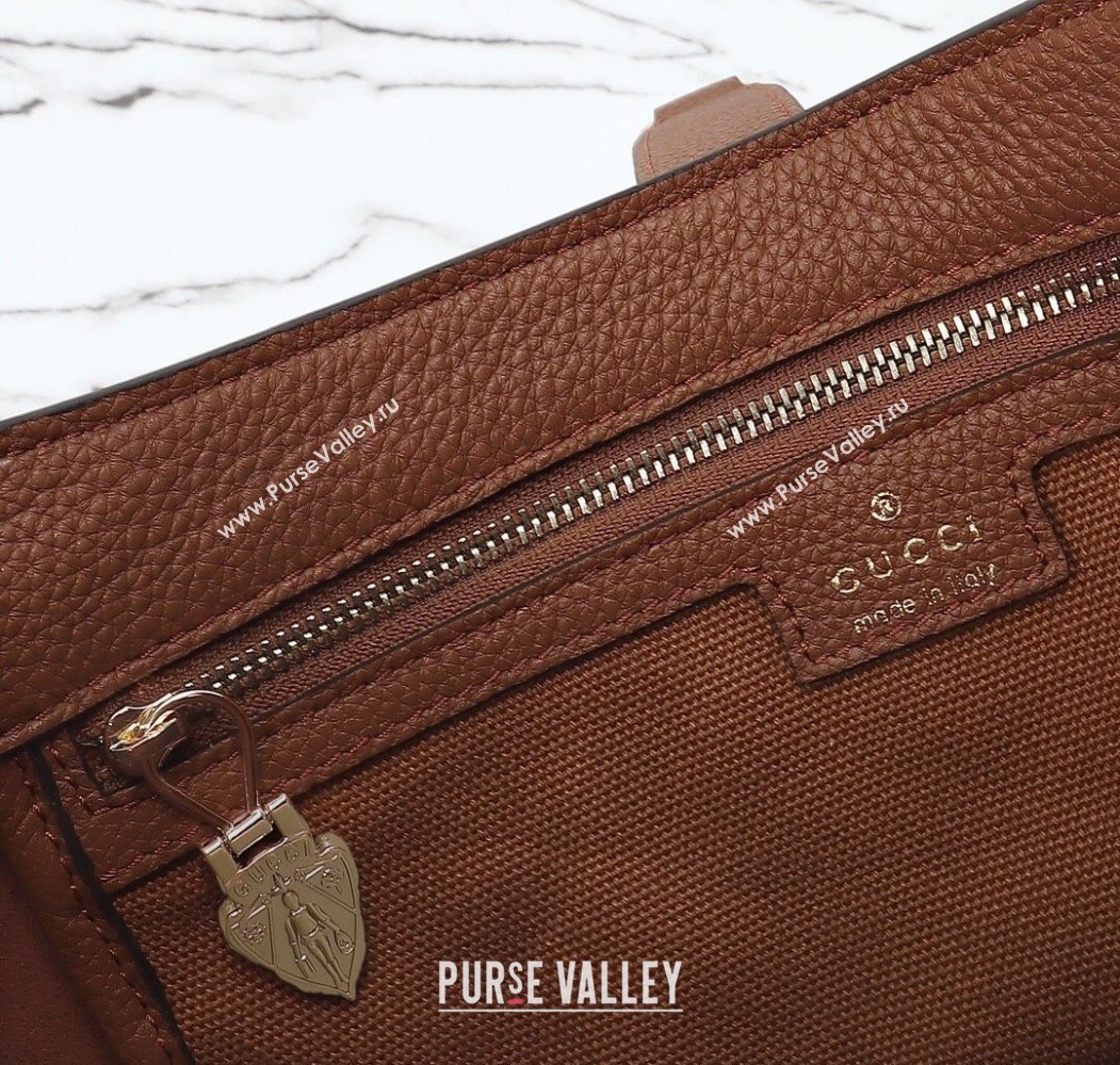 Gucci Jackie 1961 Leather large crossbody bag Brown 2025 810229 (DLH-250808075)