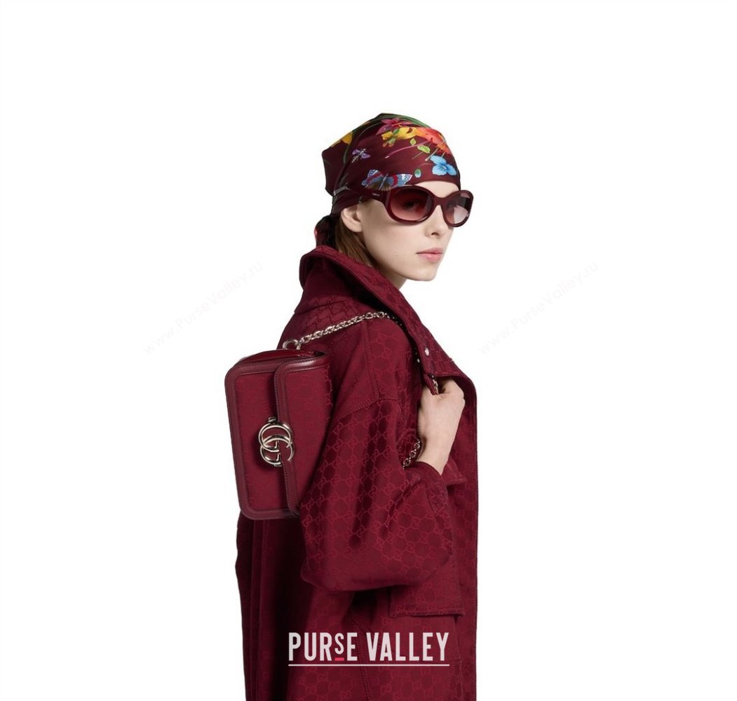 Gucci Go GG Canvas small shoulder bag Ancora Red 2025 826761 (DLH-250808066)