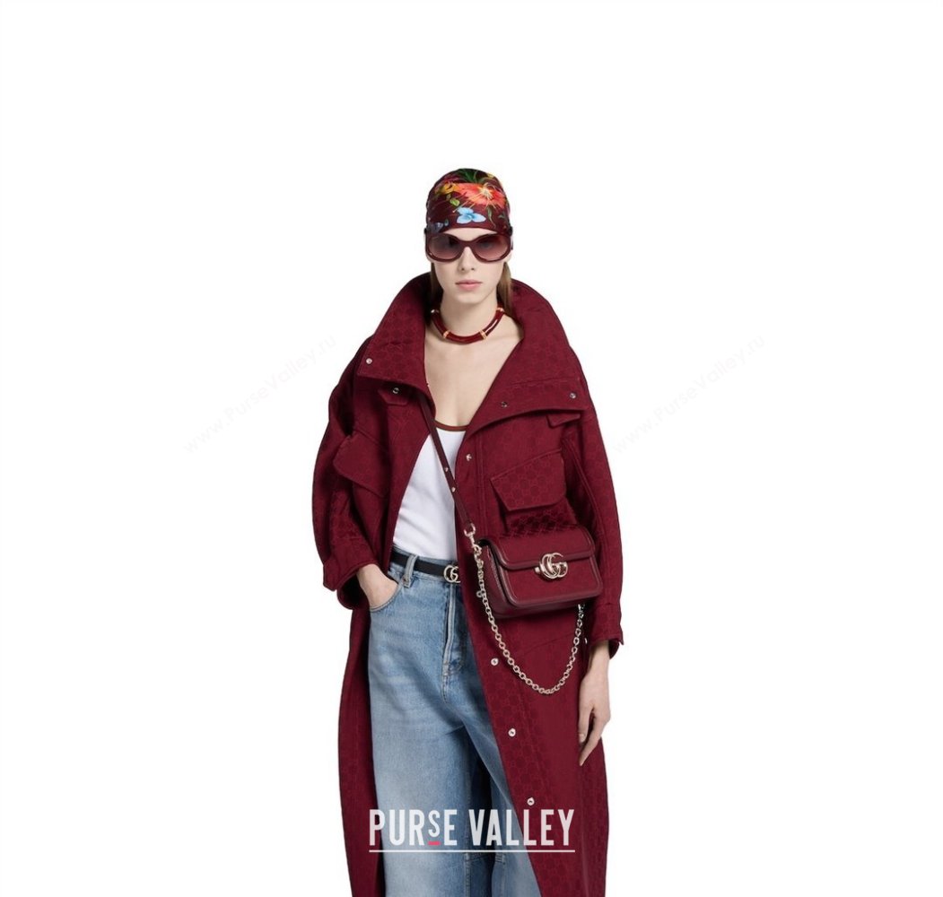 Gucci Go GG Canvas small shoulder bag Ancora Red 2025 826761 (DLH-250808066)