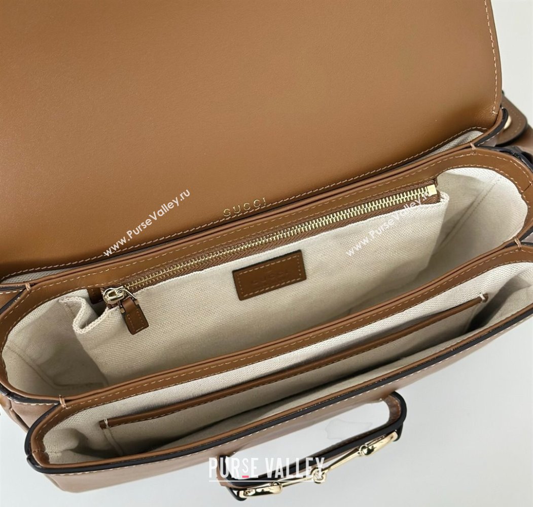 Gucci Horsebit 1955 Leather Soft Small Shoulder Bag Brown 2025 815178 (DLH-250808052)