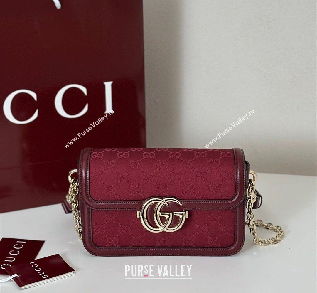 Gucci Go GG Canvas small shoulder bag Ancora Red 2025 826761 (DLH-250808066)