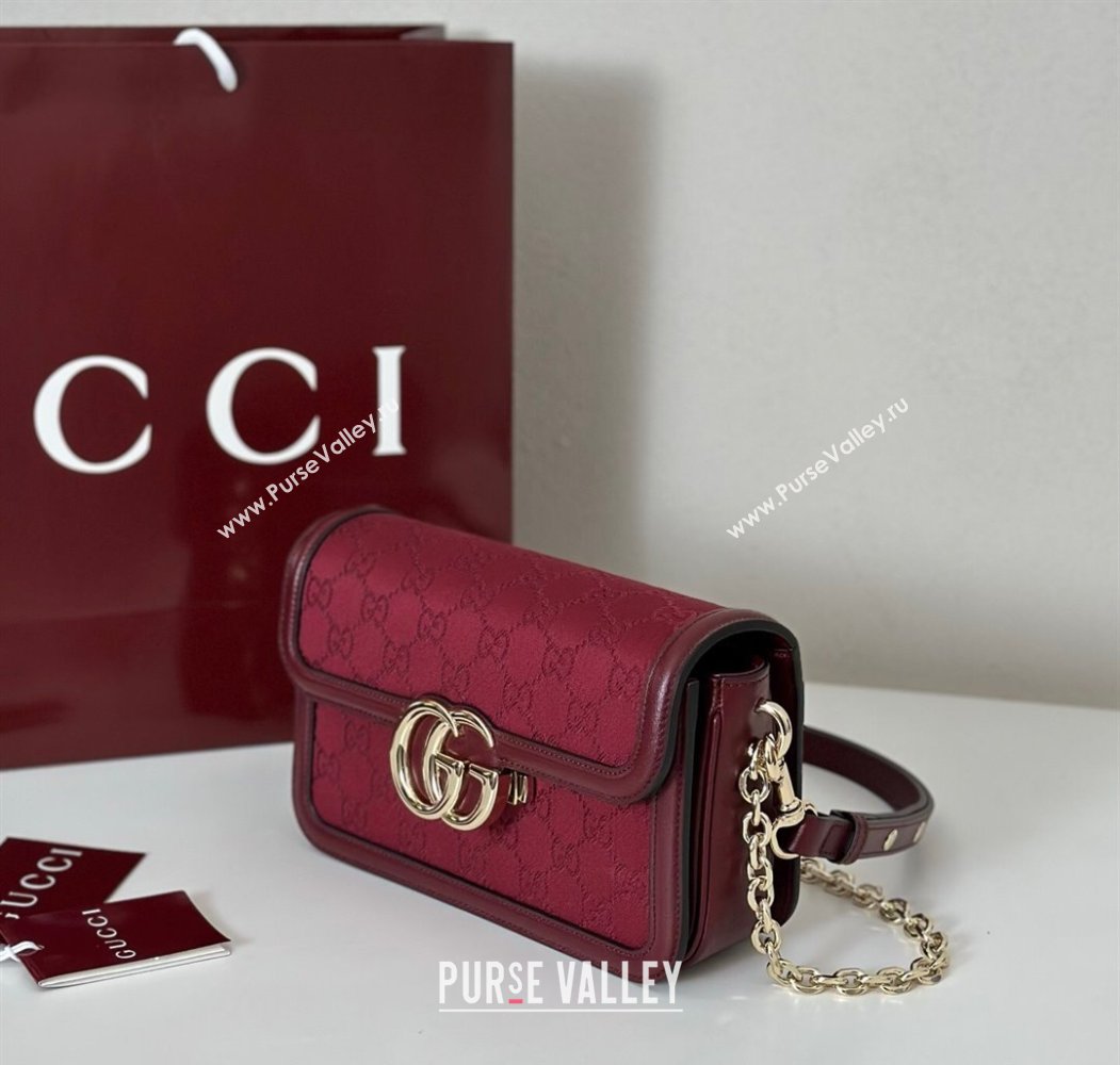 Gucci Go GG Canvas small shoulder bag Ancora Red 2025 826761 (DLH-250808066)