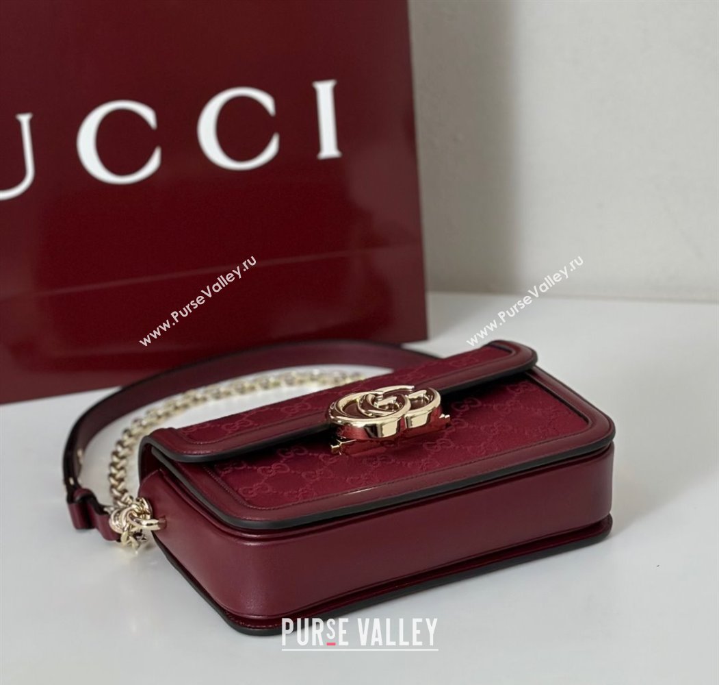 Gucci Go GG Canvas small shoulder bag Ancora Red 2025 826761 (DLH-250808066)