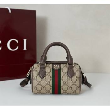 Gucci Ophidia GG Canvas mini boston bag Brown 2025 838478 (DLH-250808053)