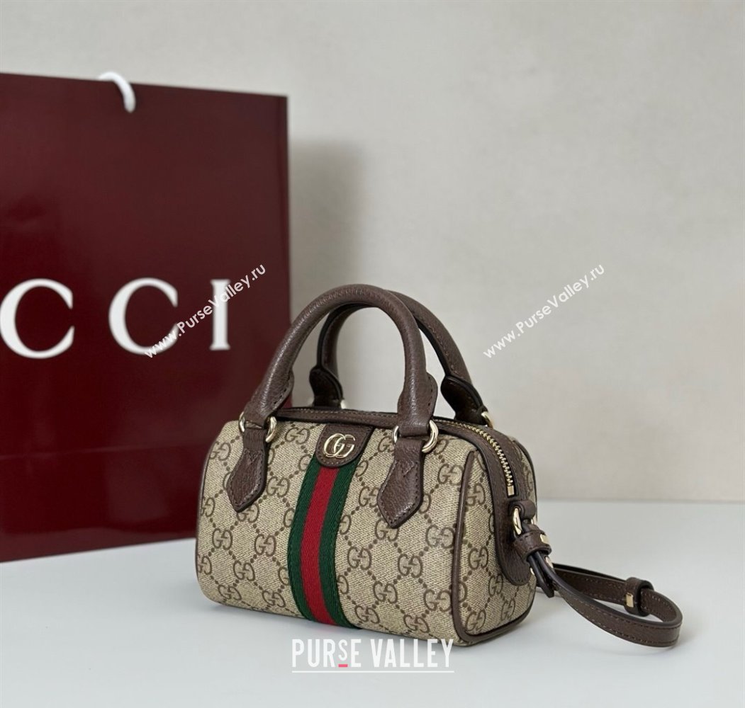 Gucci Ophidia GG Canvas mini boston bag Brown 2025 838478 (DLH-250808053)
