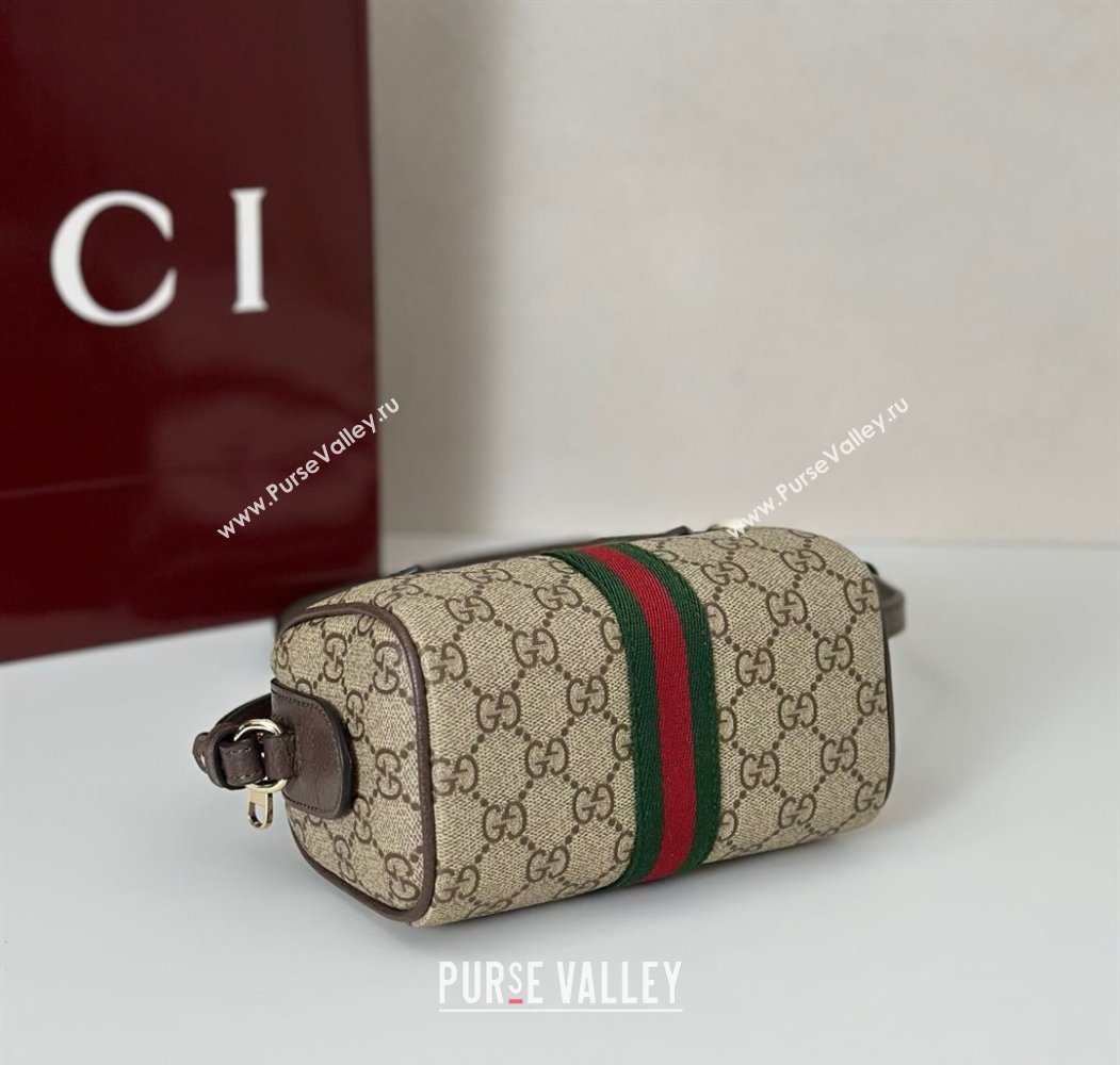 Gucci Ophidia GG Canvas mini boston bag Brown 2025 838478 (DLH-250808053)