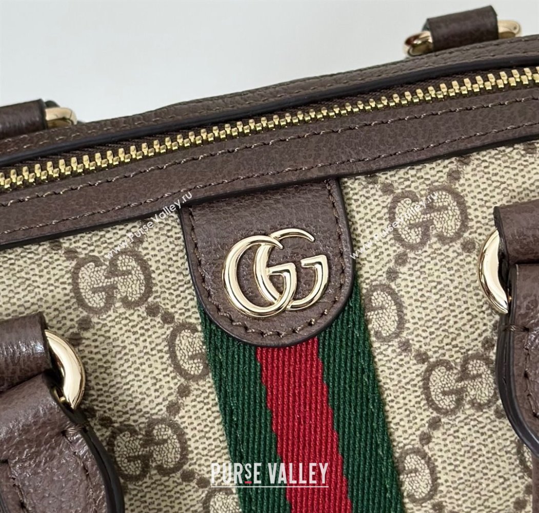 Gucci Ophidia GG Canvas mini boston bag Brown 2025 838478 (DLH-250808053)