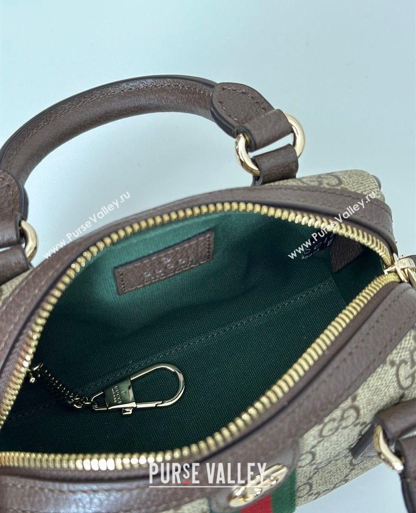 Gucci Ophidia GG Canvas mini boston bag Brown 2025 838478 (DLH-250808053)