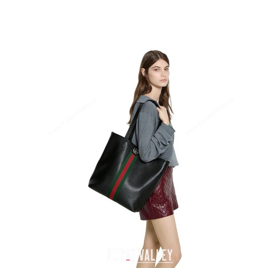 Gucci Ophidia Leather medium tote bag Black 2025 834465 (DLH-251125010)