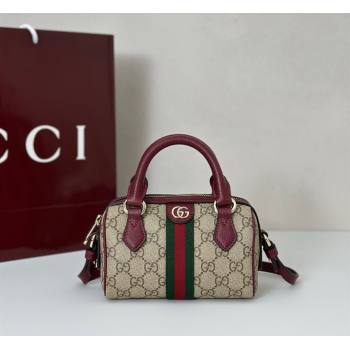 Gucci Ophidia GG Canvas mini boston bag Ancora Red 2025 838478 (DLH-250808054)