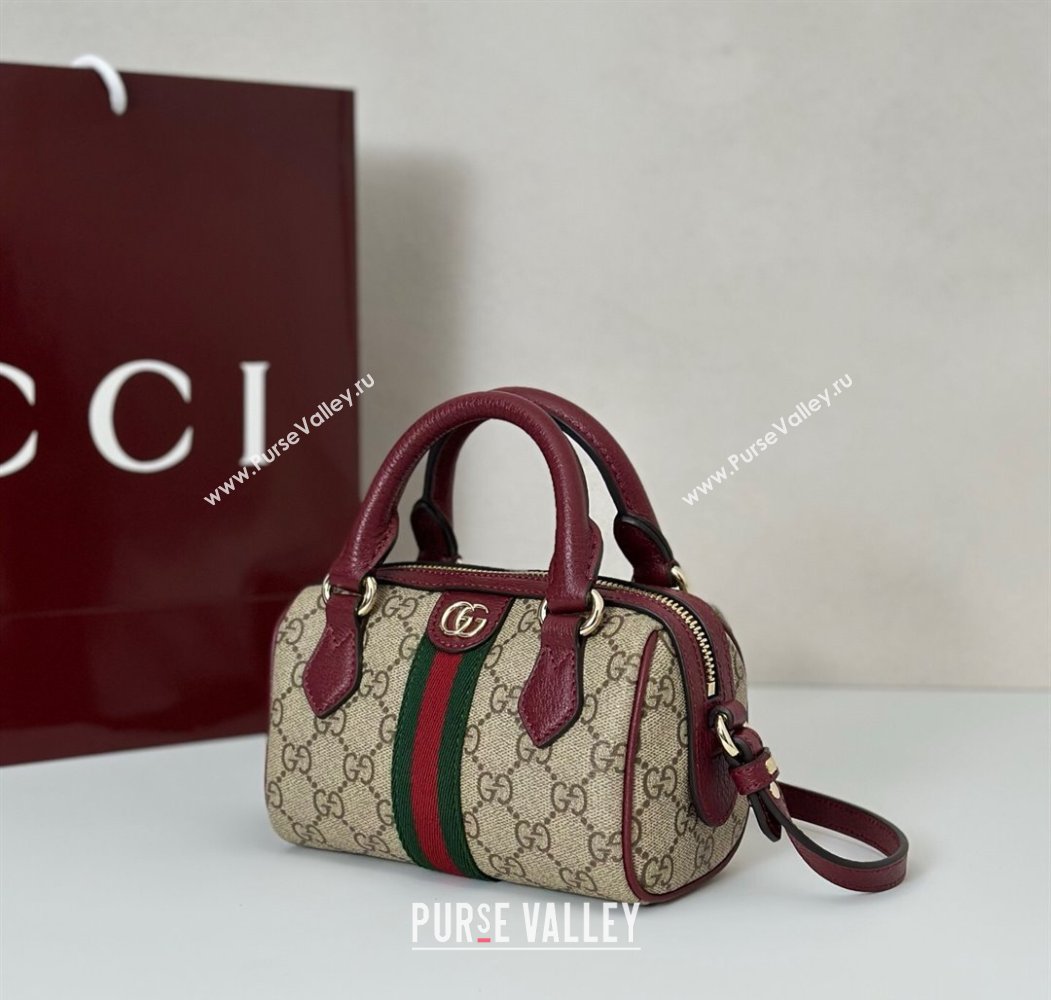 Gucci Ophidia GG Canvas mini boston bag Ancora Red 2025 838478 (DLH-250808054)