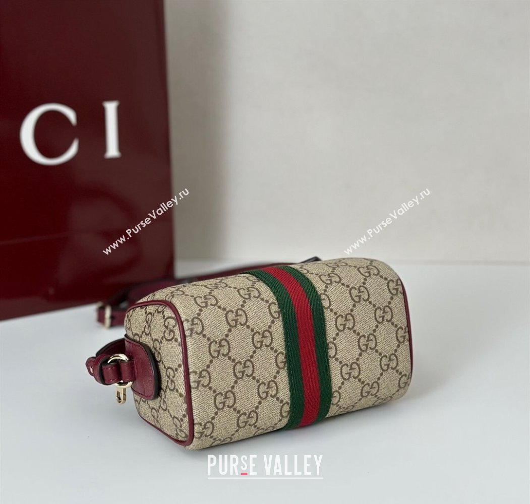 Gucci Ophidia GG Canvas mini boston bag Ancora Red 2025 838478 (DLH-250808054)