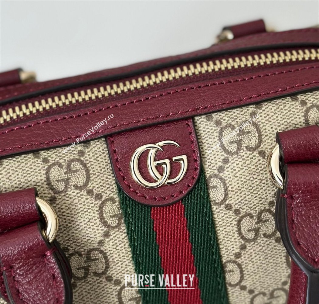 Gucci Ophidia GG Canvas mini boston bag Ancora Red 2025 838478 (DLH-250808054)