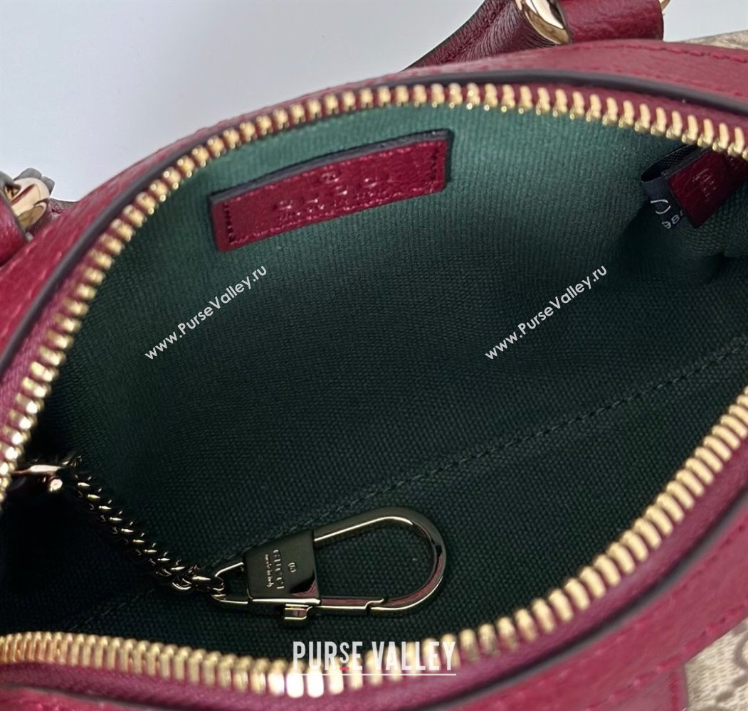 Gucci Ophidia GG Canvas mini boston bag Ancora Red 2025 838478 (DLH-250808054)