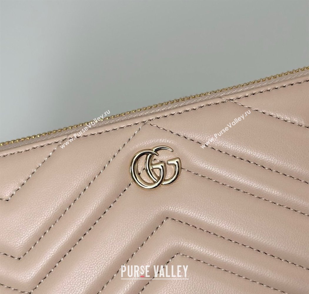 Gucci GG Marmont Leather zip around wallet Light Pink 2025 837758 (DLH-250808104)