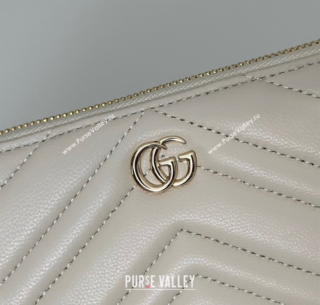 Gucci GG Marmont Leather zip around wallet White 2025 837758 (DLH-250808107)