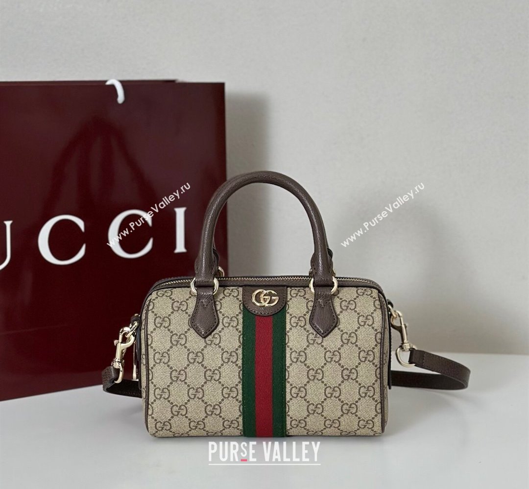 Gucci Ophidia GG Canvas small boston bag Brown 2025 841294 (DLH-250808055)