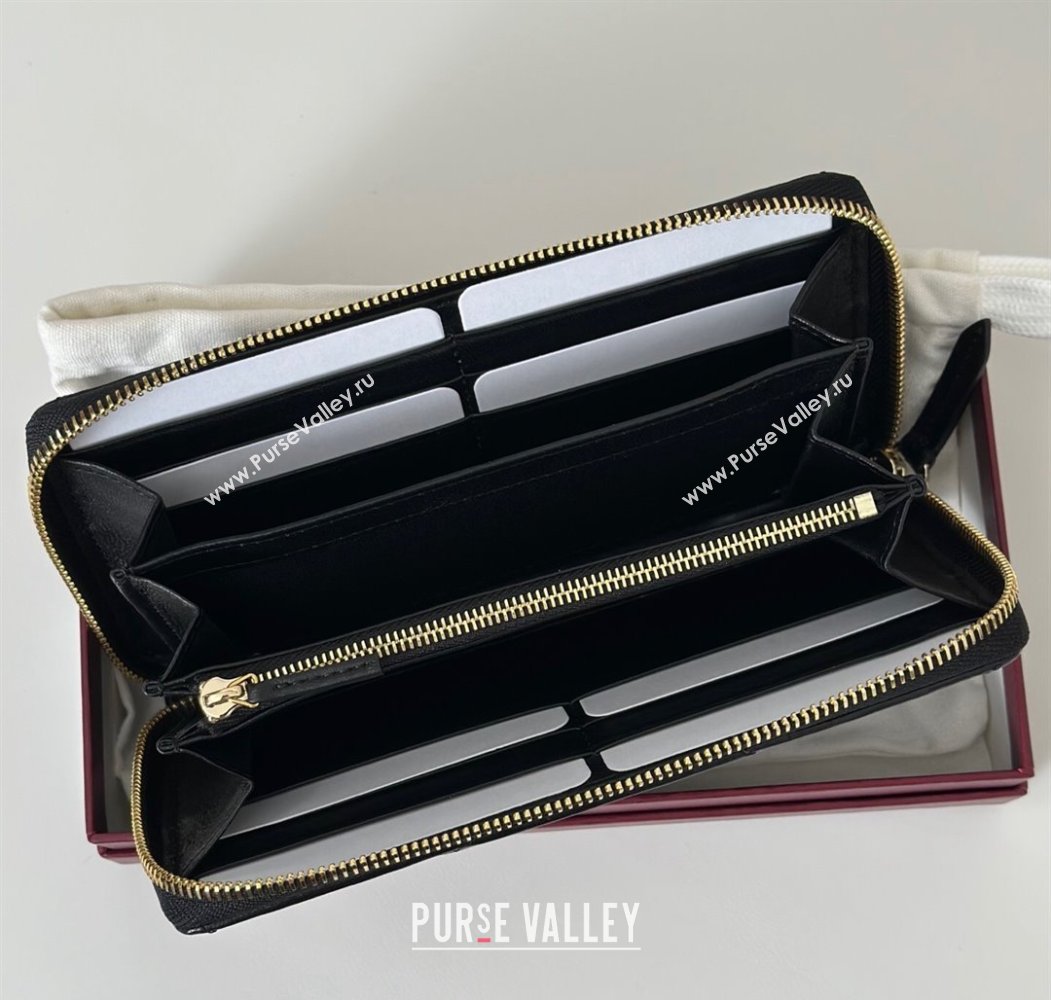 Gucci GG Marmont Leather zip around wallet Black 2025 837758 (DLH-250808108)