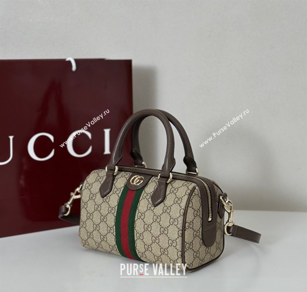 Gucci Ophidia GG Canvas small boston bag Brown 2025 841294 (DLH-250808055)