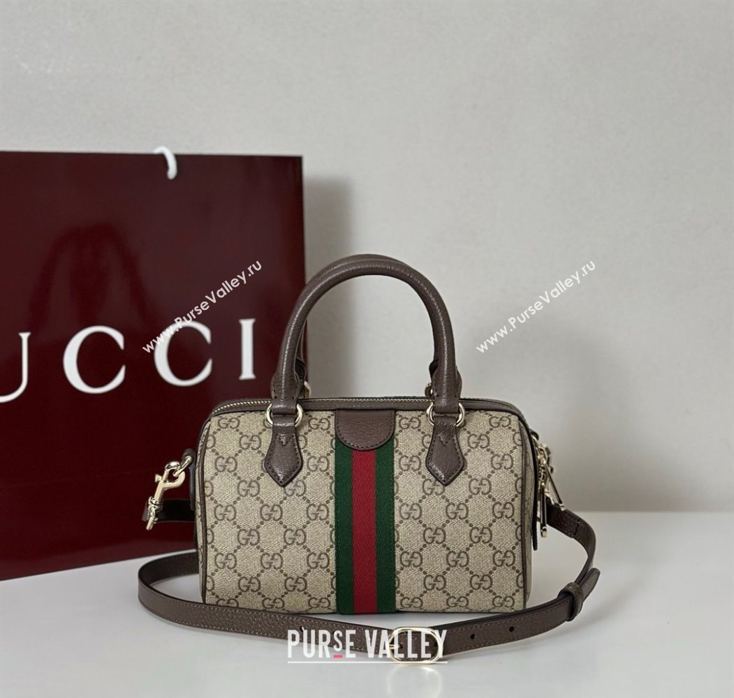 Gucci Ophidia GG Canvas small boston bag Brown 2025 841294 (DLH-250808055)