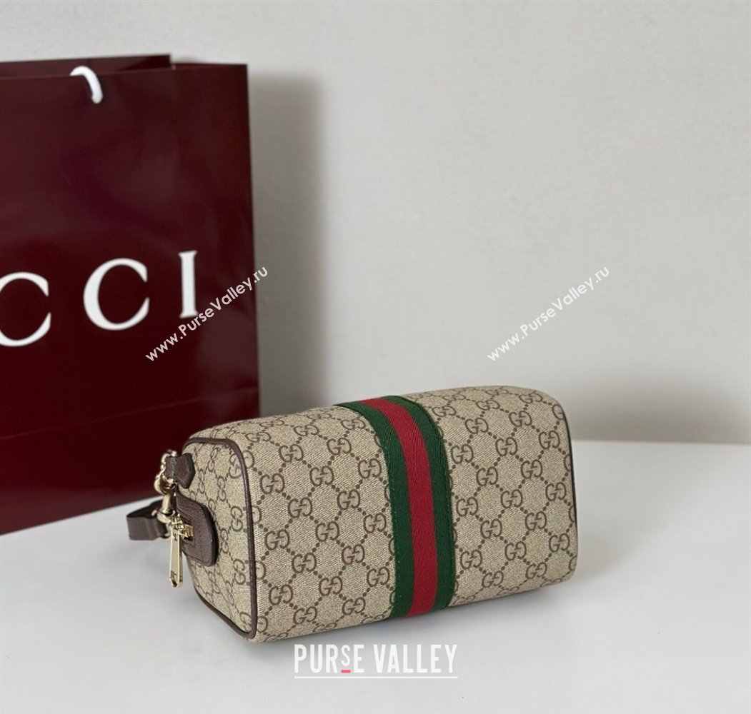 Gucci Ophidia GG Canvas small boston bag Brown 2025 841294 (DLH-250808055)