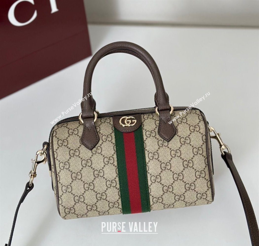 Gucci Ophidia GG Canvas small boston bag Brown 2025 841294 (DLH-250808055)