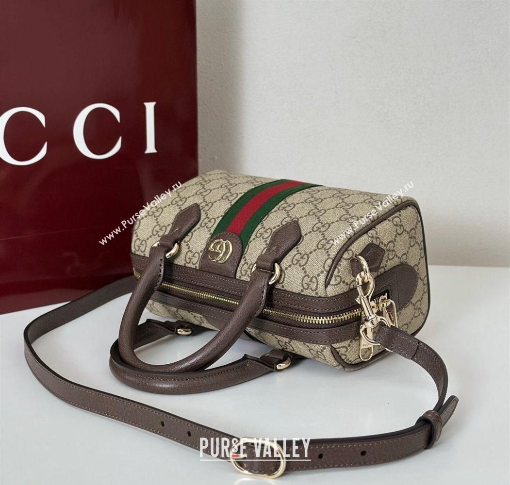 Gucci Ophidia GG Canvas small boston bag Brown 2025 841294 (DLH-250808055)
