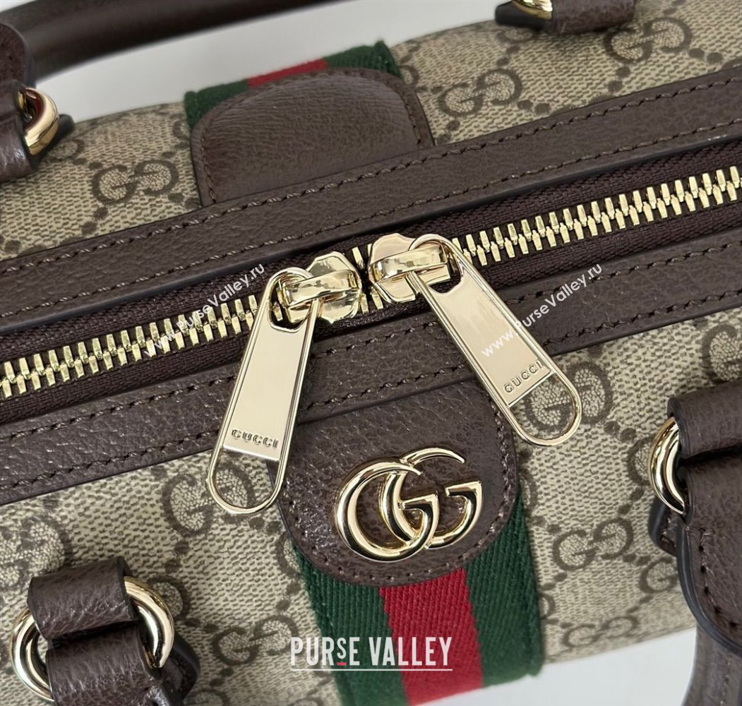Gucci Ophidia GG Canvas small boston bag Brown 2025 841294 (DLH-250808055)
