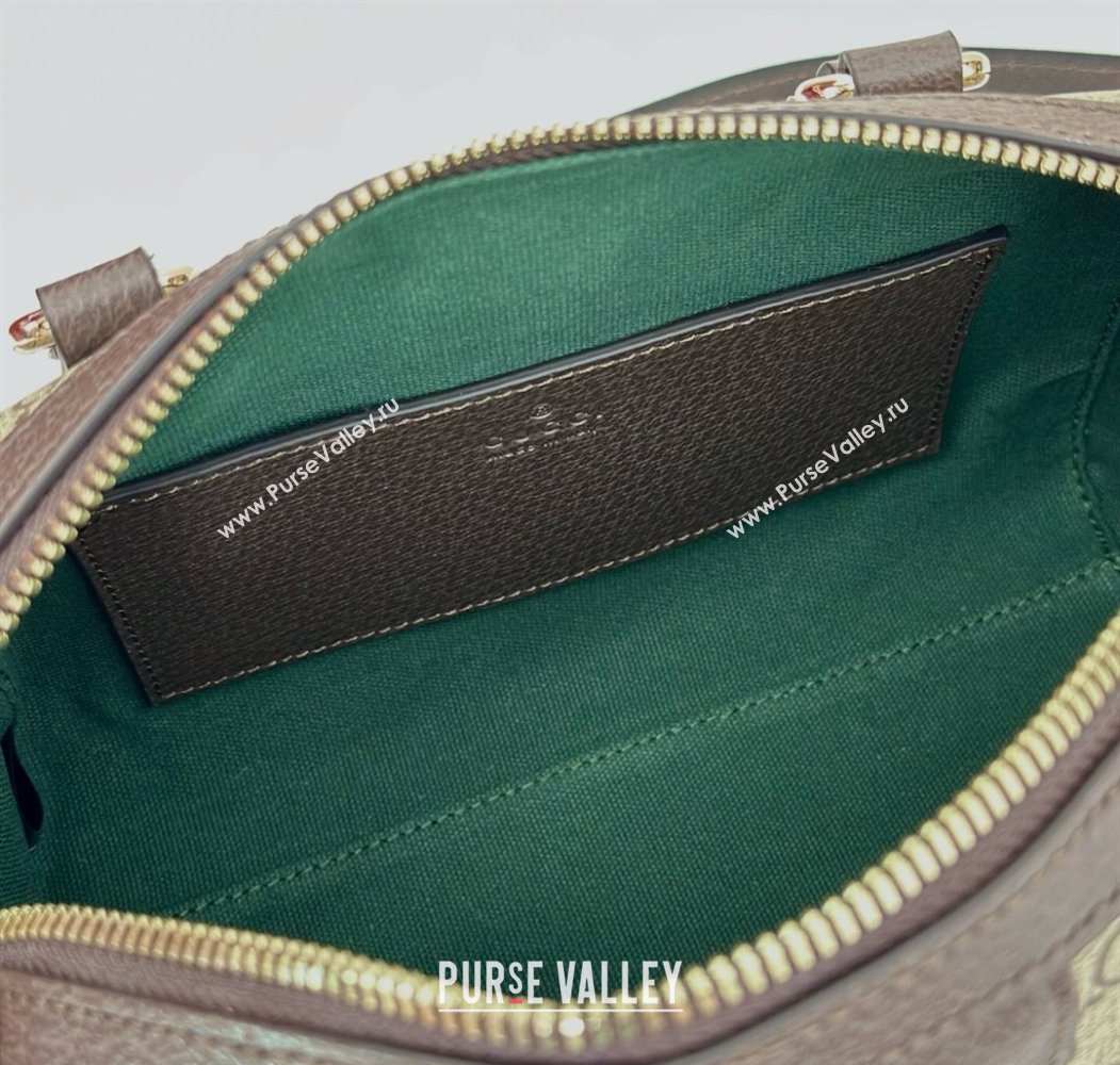 Gucci Ophidia GG Canvas small boston bag Brown 2025 841294 (DLH-250808055)