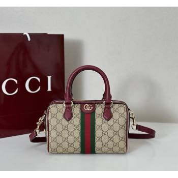 Gucci Ophidia GG Canvas small boston bag Ancora Red 2025 841294 (DLH-250808056)
