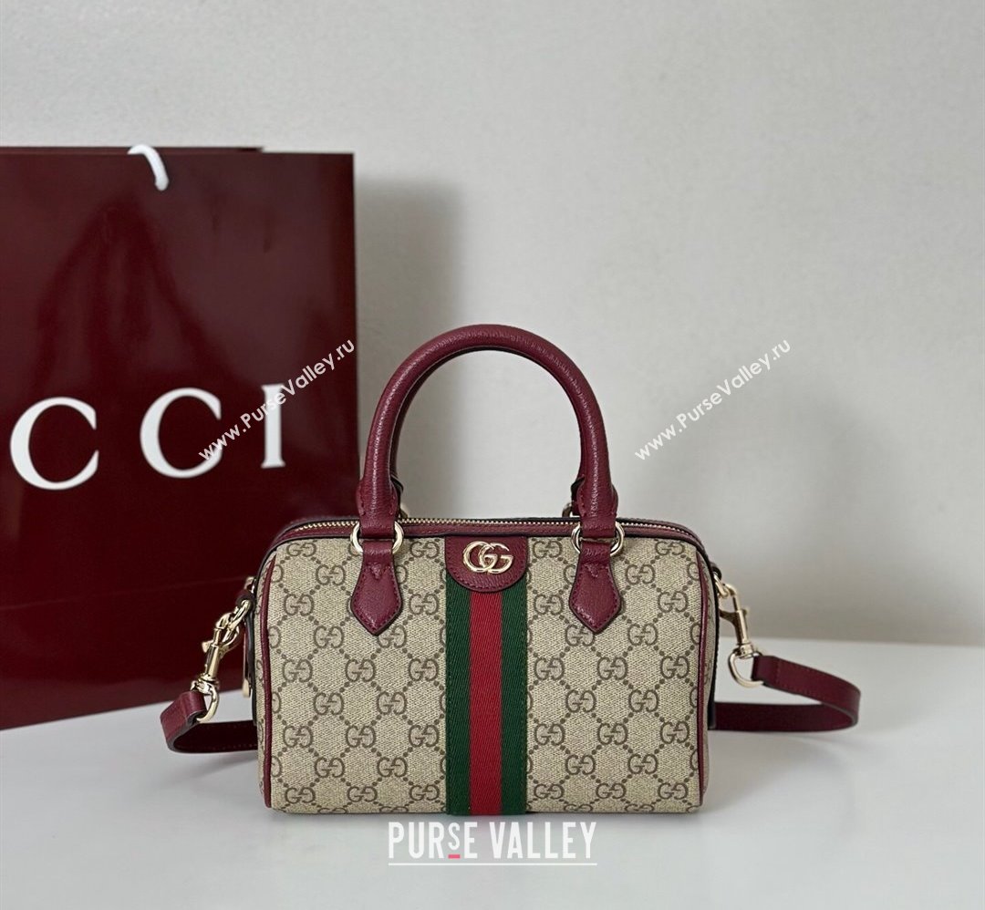 Gucci Ophidia GG Canvas small boston bag Ancora Red 2025 841294 (DLH-250808056)