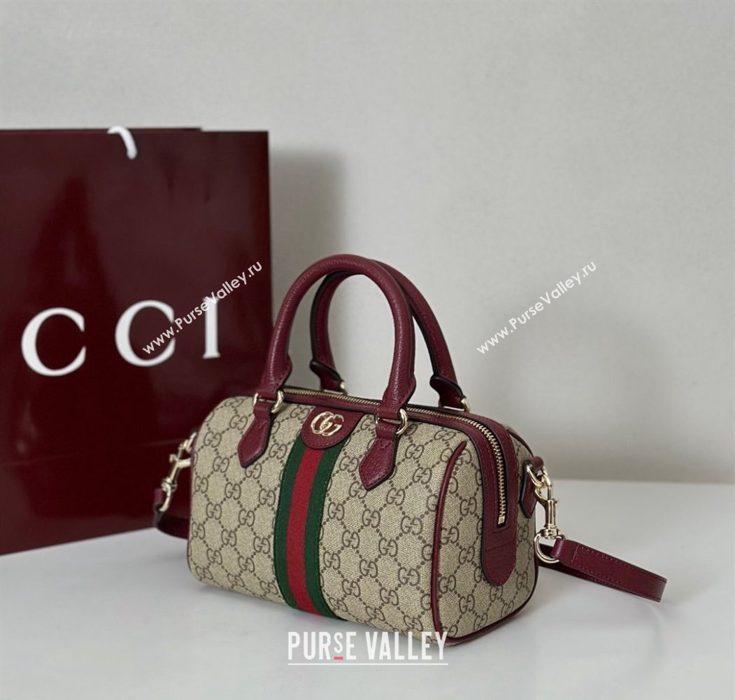 Gucci Ophidia GG Canvas small boston bag Ancora Red 2025 841294 (DLH-250808056)