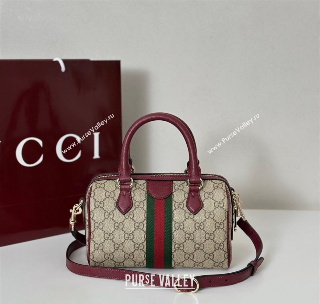 Gucci Ophidia GG Canvas small boston bag Ancora Red 2025 841294 (DLH-250808056)