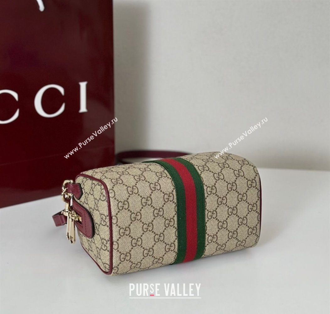 Gucci Ophidia GG Canvas small boston bag Ancora Red 2025 841294 (DLH-250808056)