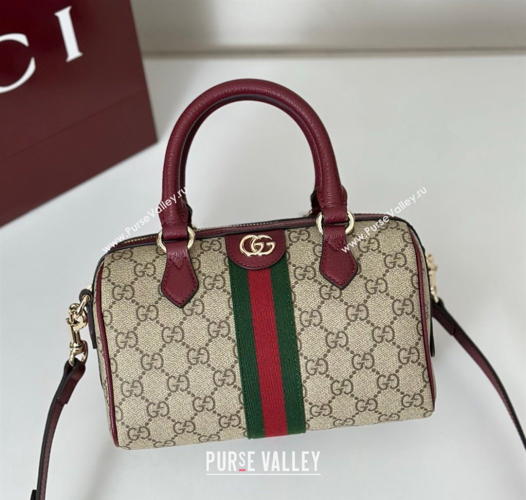Gucci Ophidia GG Canvas small boston bag Ancora Red 2025 841294 (DLH-250808056)