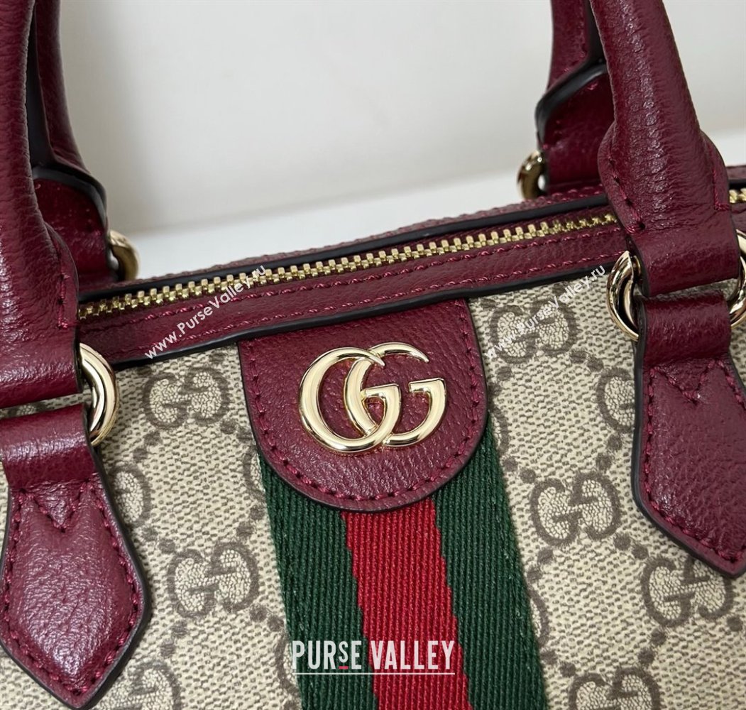 Gucci Ophidia GG Canvas small boston bag Ancora Red 2025 841294 (DLH-250808056)