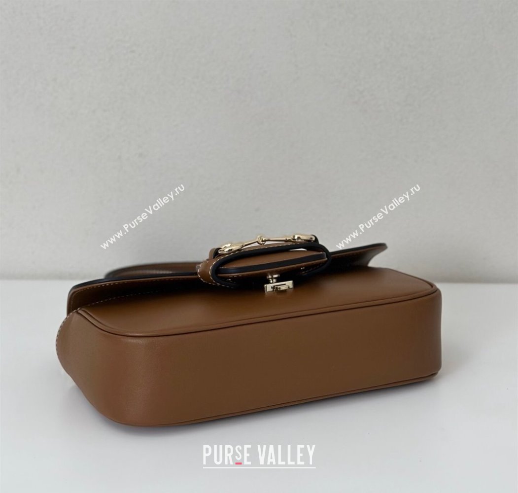 Gucci Horsebit 1955 Leather Small Top Handle Bag Brown 815206 2025 (DLH-250808051)
