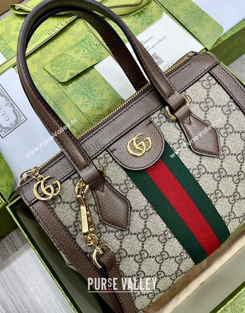 Gucci Ophidia Small GG Canvas Tote Bag 547551 Beige/Brown 2025 (DLH-250808087)