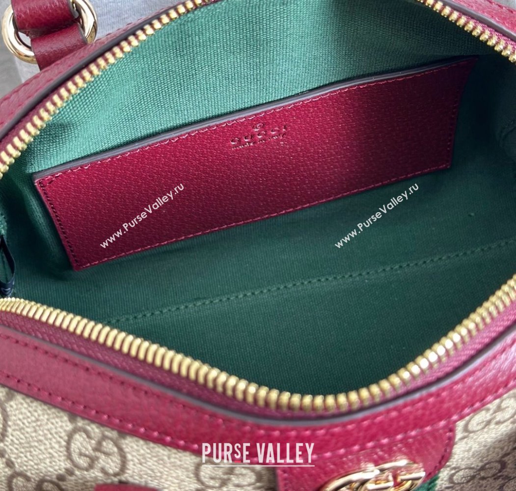 Gucci Ophidia GG Canvas small boston bag Ancora Red 2025 841294 (DLH-250808056)
