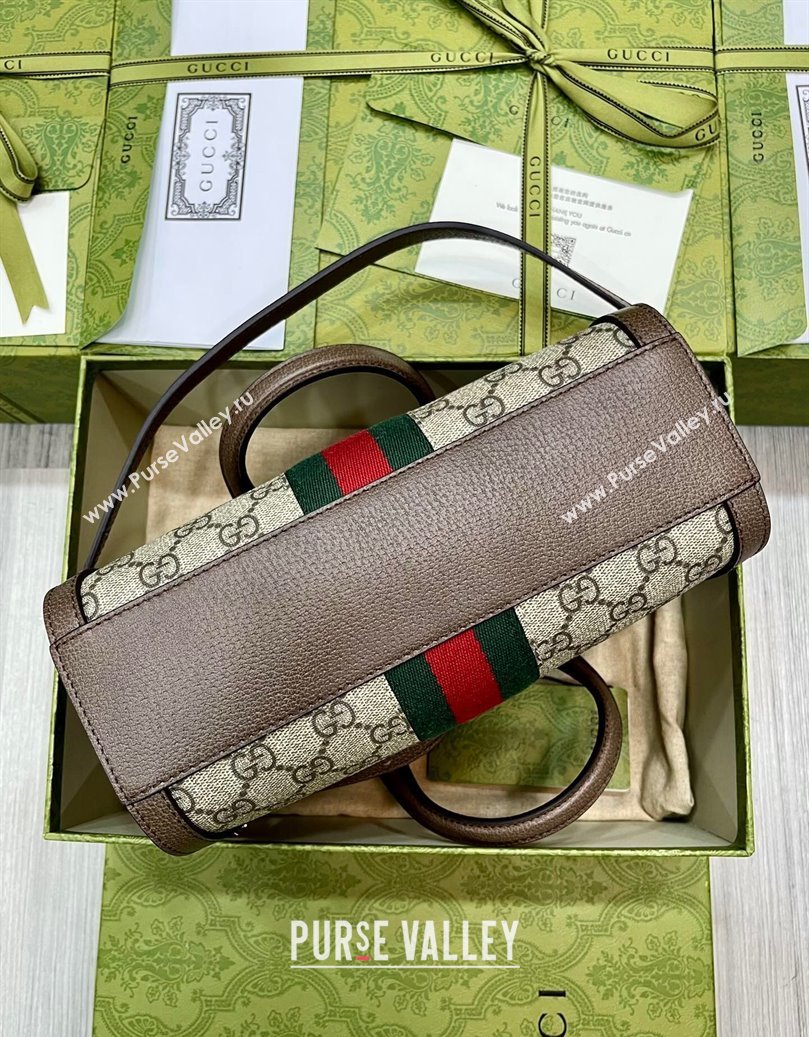 Gucci Ophidia Small GG Canvas Tote Bag 547551 Beige/Brown 2025 (DLH-250808087)