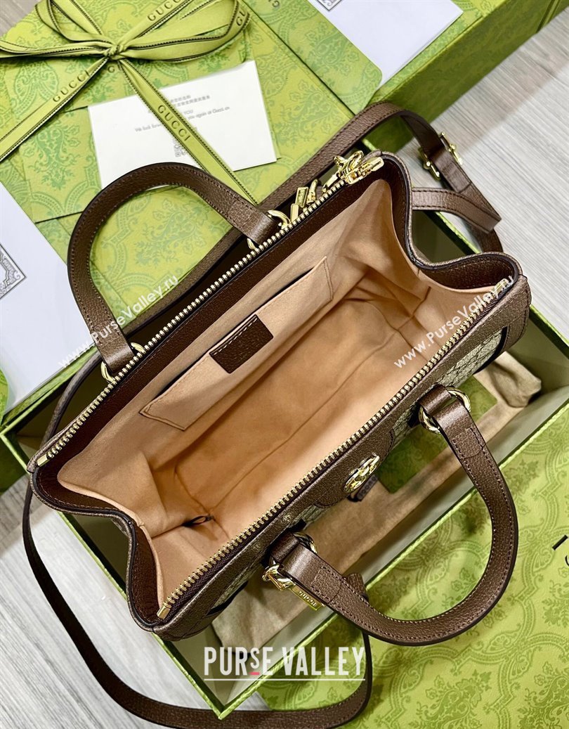 Gucci Ophidia Small GG Canvas Tote Bag 547551 Beige/Brown 2025 (DLH-250808087)